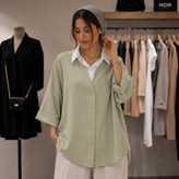 شومیز قوارهدار دو پی اس520🌿 با رنگبندی و کیفیت عالی ✅بی بی1042
