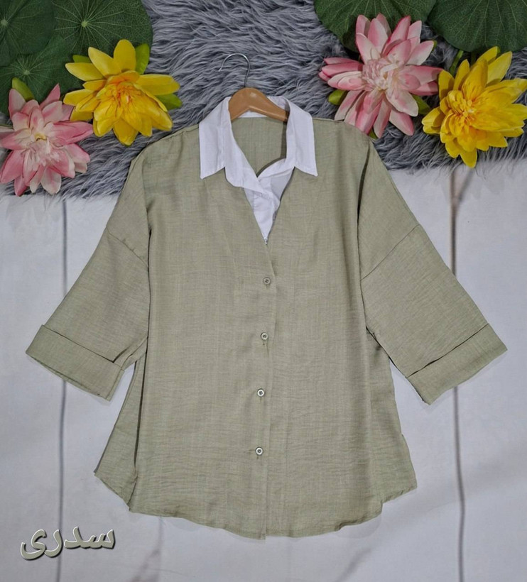 شومیز قوارهدار دو پی اس520🌿 با رنگبندی و کیفیت عالی ✅بی بی1042