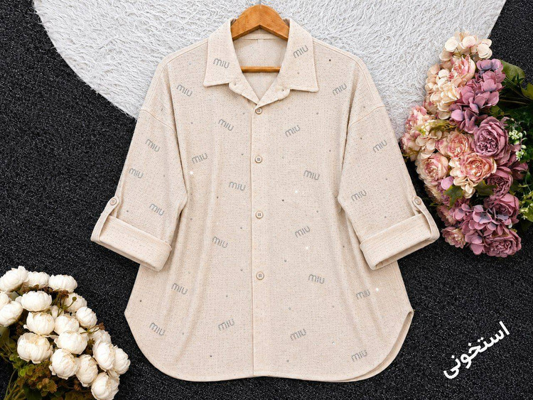 شومیز نگینی صحرا ۳۰۳ سوپر کراش درجه یک در رنگ بندی 🌈 🌈 کد ۲۱۷۳۹ لیدی