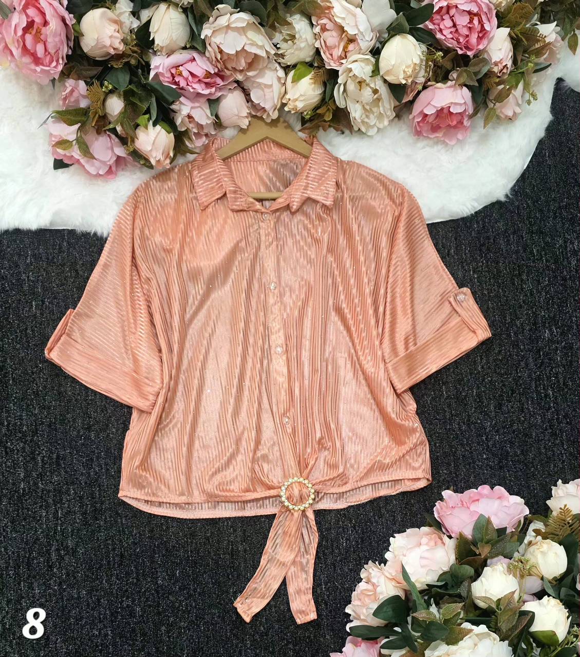 شومیز گره ای شیشه ای نگین پلیسه لمه دار نگین کاری در رنگبندی 🎀🎀کد۲۱۵۷۹ مدلند