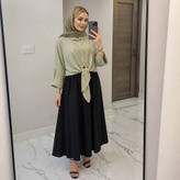 شومیز گرهای و دامن ستوده 🌿 با رنگ بندی و کیفیت بسیار عالی ✅والی۲۱۰۸۸