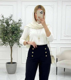 شلوار دمپا گشاد کمر دکمهای 🌿 با رنگ بندی و سایزبندی و کیفیت عالی ✅والی2625
