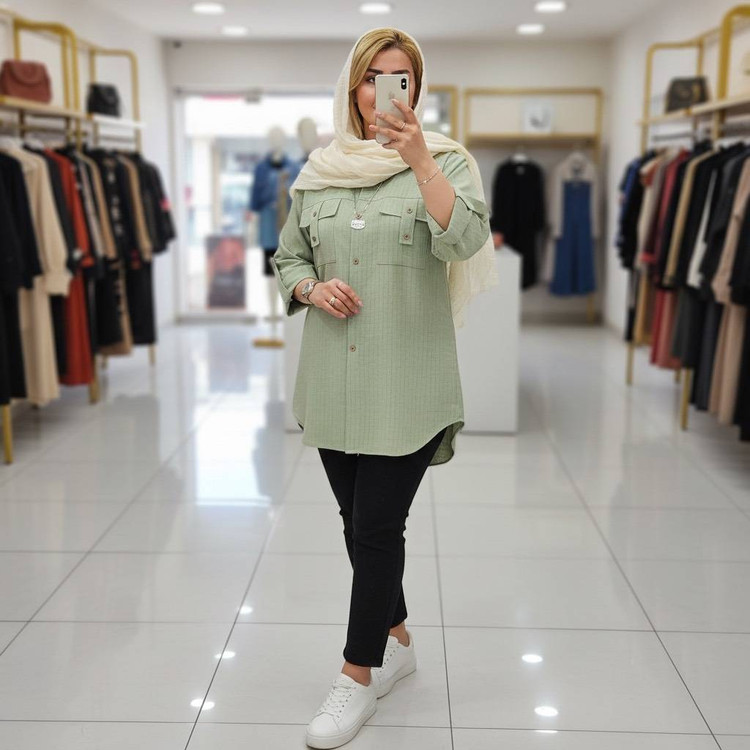 شومیز دیپلمات مهنا 🌿 با رنگبندی و کیفیت عالی ✅والی10369