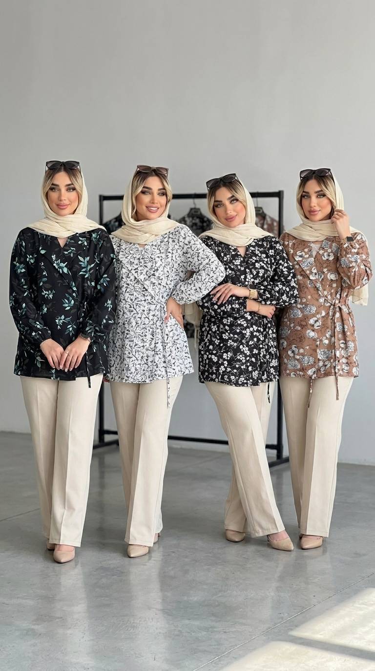شومیز مجلسی نگاه 🌿 با رنگ بندی و کیفیت بسیار عالی ✅ارغوان100766