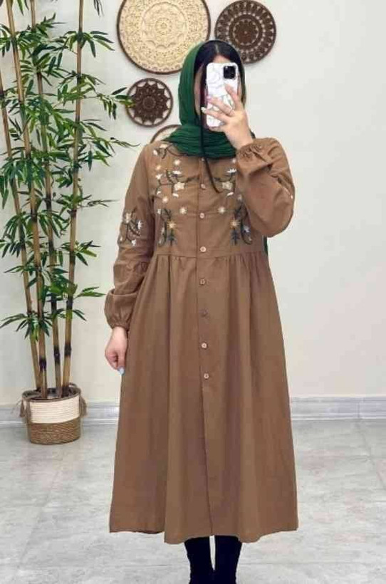 مانتوگلدوزی باران 🌿 با کیفیت عالی ✅والی7331