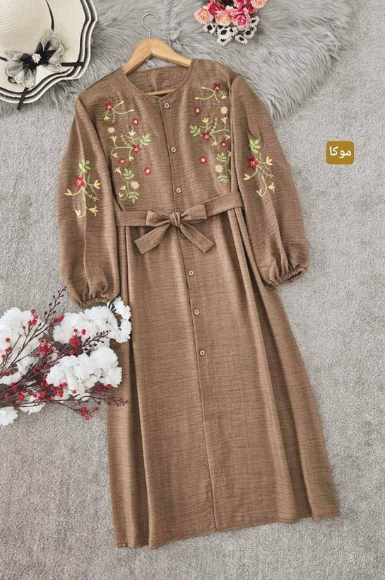مانتوگلدوزی باران 🌿 با کیفیت عالی ✅والی7331