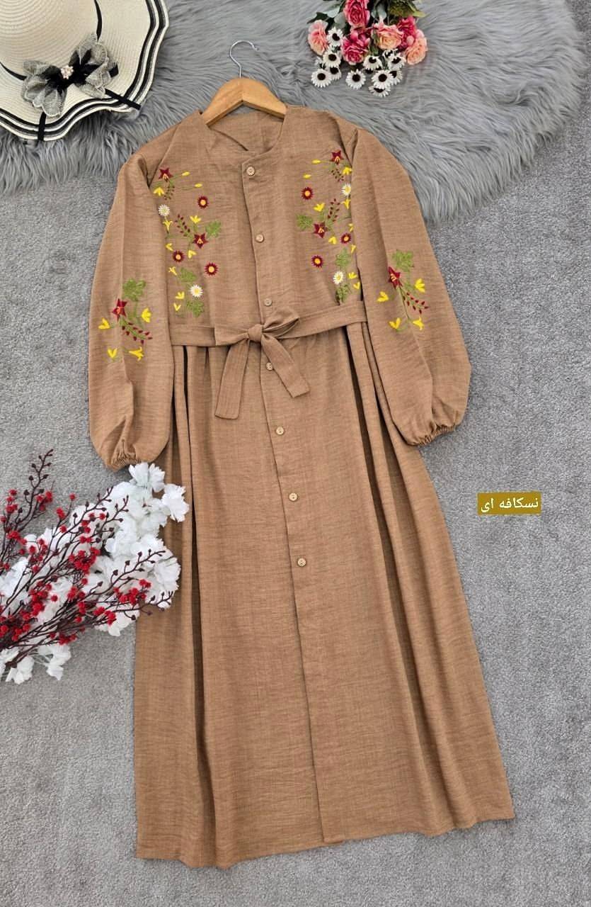 مانتوگلدوزی باران 🌿 با کیفیت عالی ✅والی7331