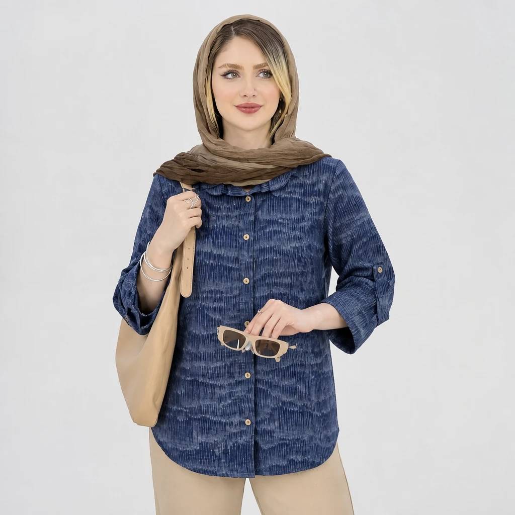 شومیز مانتوی گازوئیلی غزل 🌿 با رنگ بندی و کیفیت عالی ✅والی21180