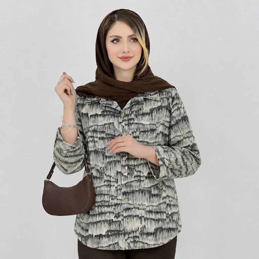 شومیز مانتوی گازوئیلی غزل 🌿 با رنگ بندی و کیفیت عالی ✅والی21180