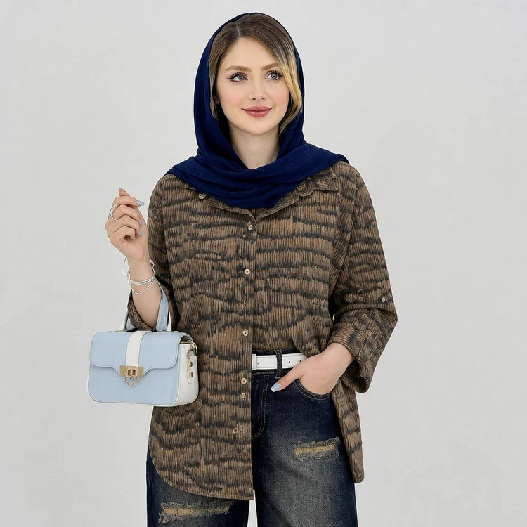 شومیز مانتوی گازوئیلی غزل 🌿 با رنگ بندی و کیفیت عالی ✅والی21180