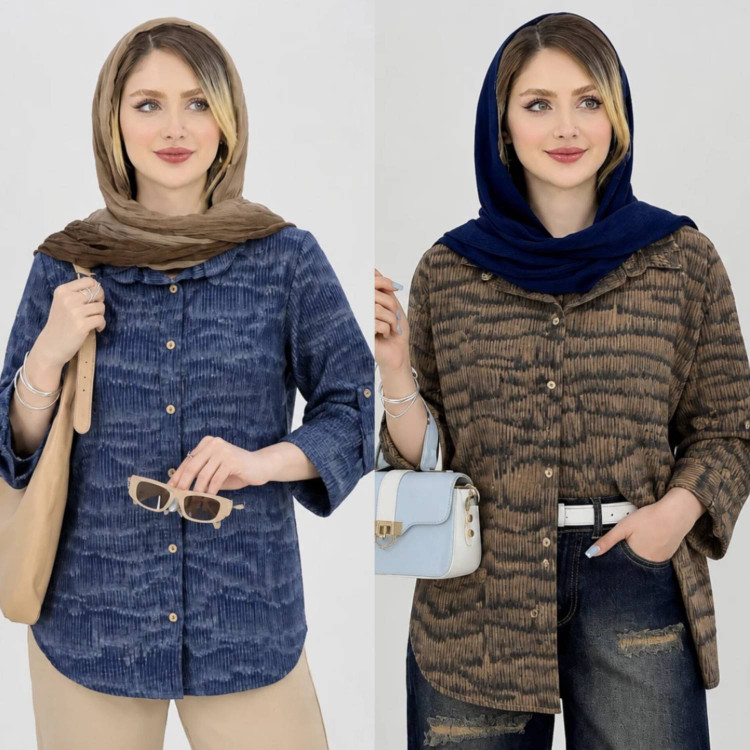 شومیز مانتوی گازوئیلی غزل 🌿 با رنگ بندی و کیفیت عالی ✅والی21180