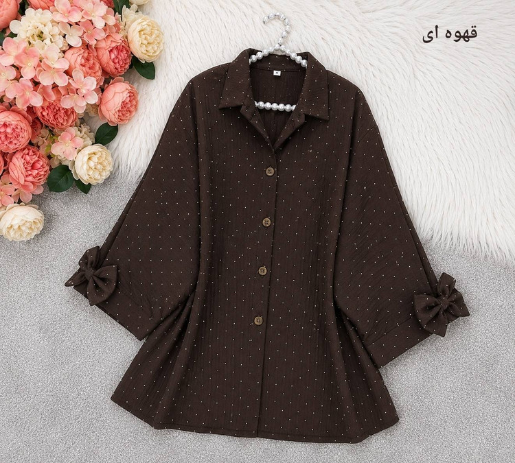 شومیز مانتویی باکسی آیوا بارانی 🌿 با رنگ بندی و کیفیت عالی ✅تتیس18245