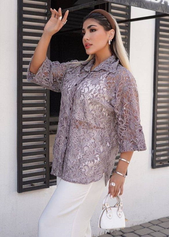 شومیز شیشهای ۵۲۵ 🌿 با رنگ بندی و کیفیت عالی✅ بی بی1051