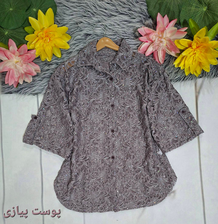 شومیز شیشهای ۵۲۵ 🌿 با رنگ بندی و کیفیت عالی✅ بی بی1051