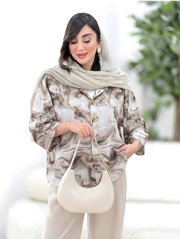 شومیز گازوئیلی جواهر 🌿 با رنگبندی و کیفیت عالی ✅ والی21137