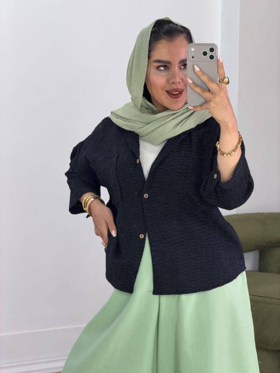 شومیز مانتویی باکسی شفق جنس مراکشی😍✅✨کد 22056 سارین