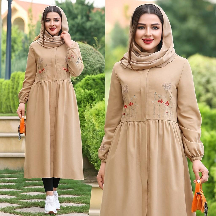 پیراهن گلدوزی نگار🌿 با رنگبندی و کیفیت عالی ✅والی19460