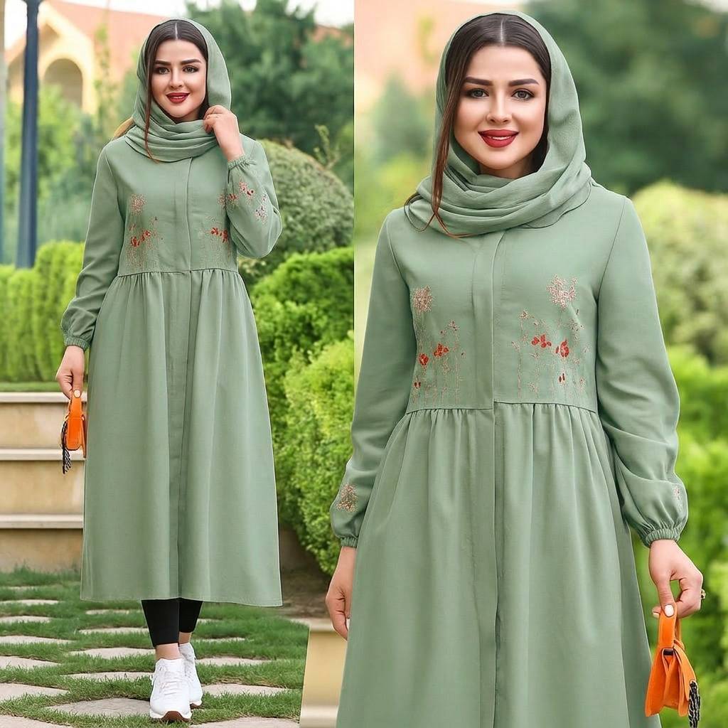 پیراهن گلدوزی نگار🌿 با رنگبندی و کیفیت عالی ✅والی19460