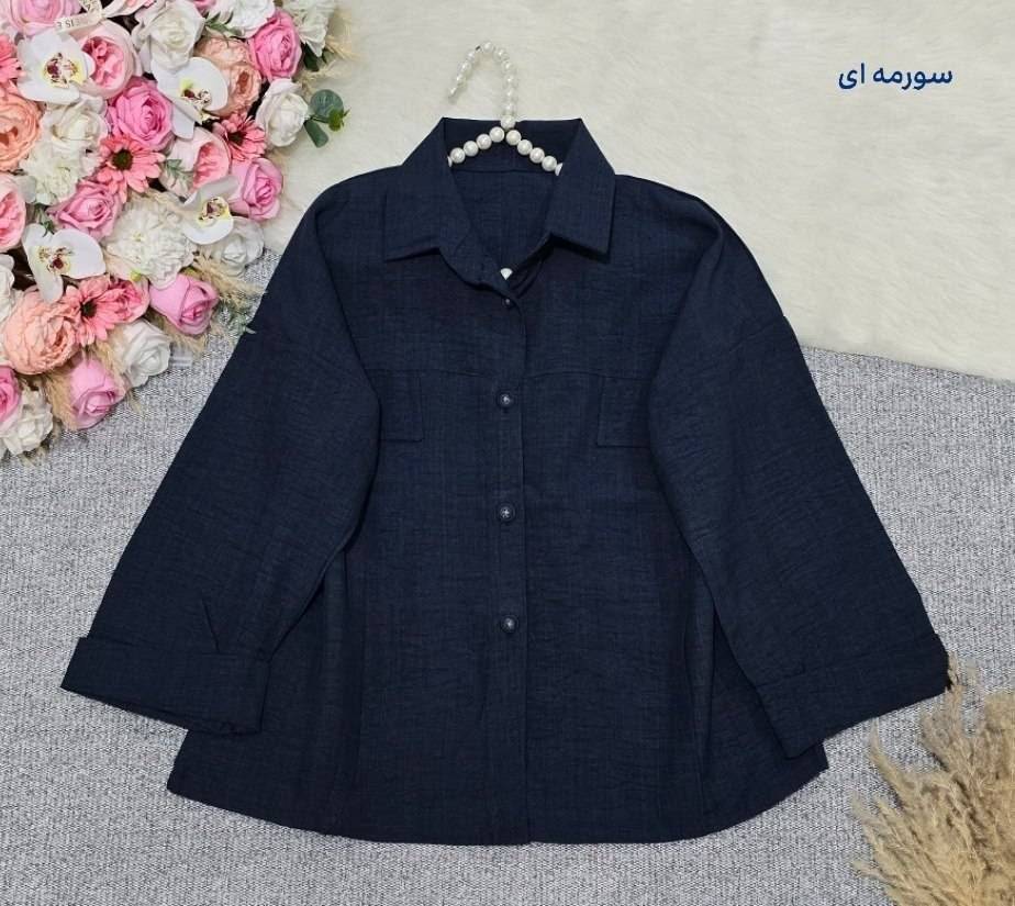 شومیز مانتویی دریا جنس عالی در رنگبندی😍👌🏻کد 21362 سارین