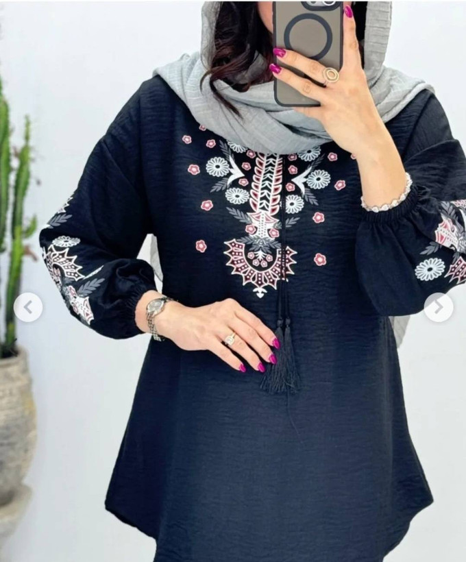 شومیز چاپی طرح گل دلبر😍❤️کد 151 شیک و مد