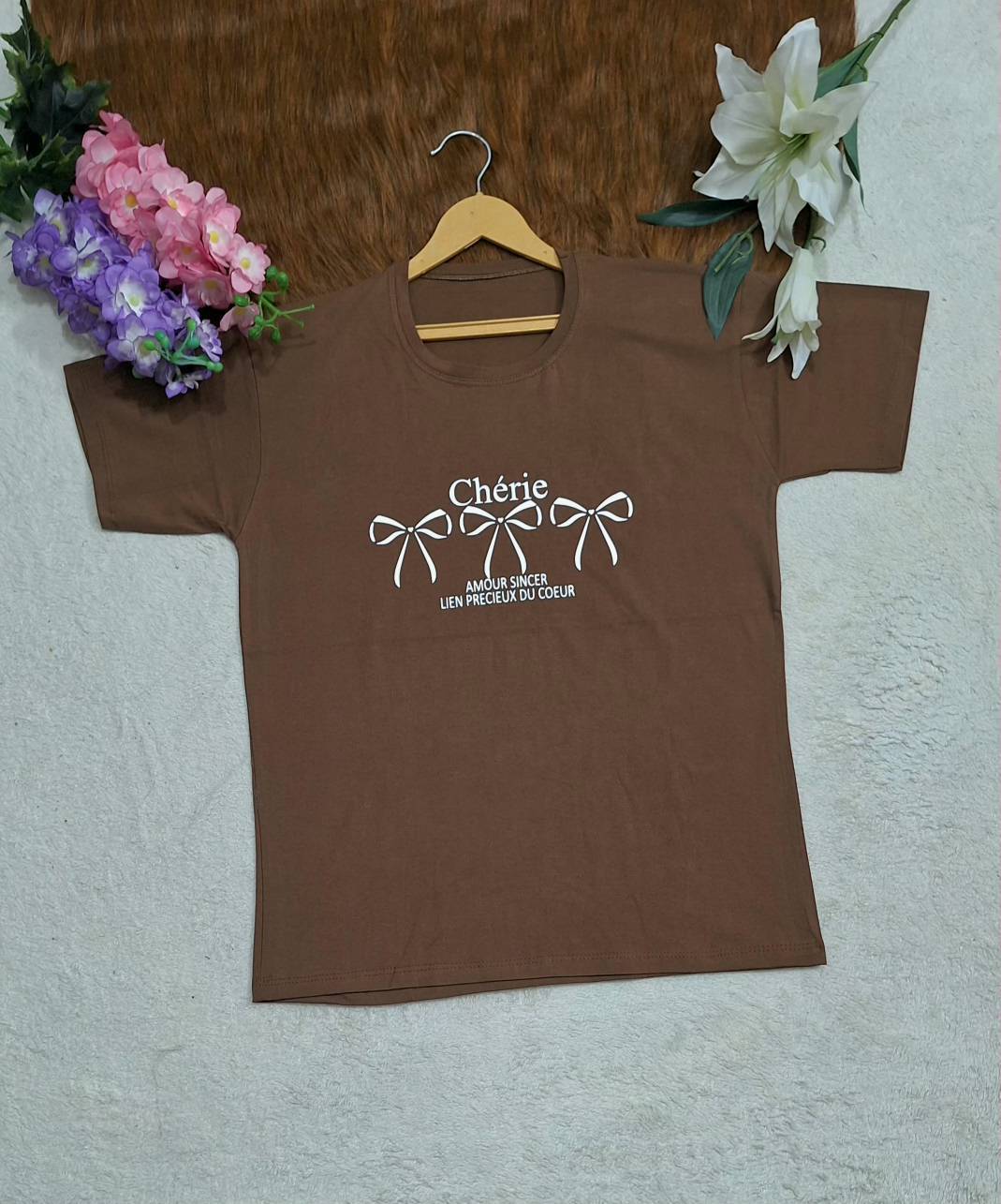 تیشرت چاپی طرح پاپیون 🫀🥰کد 213 شیک و مد