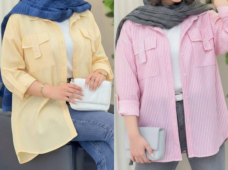 جیب صلیبی نخی راه راه 💞🌈🎀۷۳۴۴ نفیس🎀🌈💞