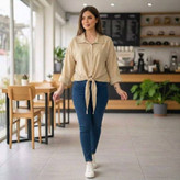 شومیز گره ای در رنگ بندی زیبا ❤️💞شهرزاد