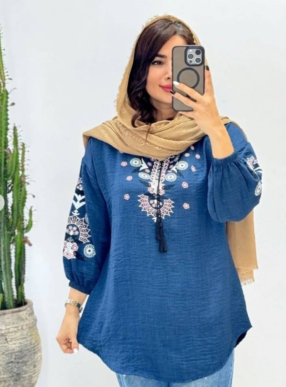 تونیک چاپی گلدوزی آرامش 🥰❤️کد 84560 شیک و مد