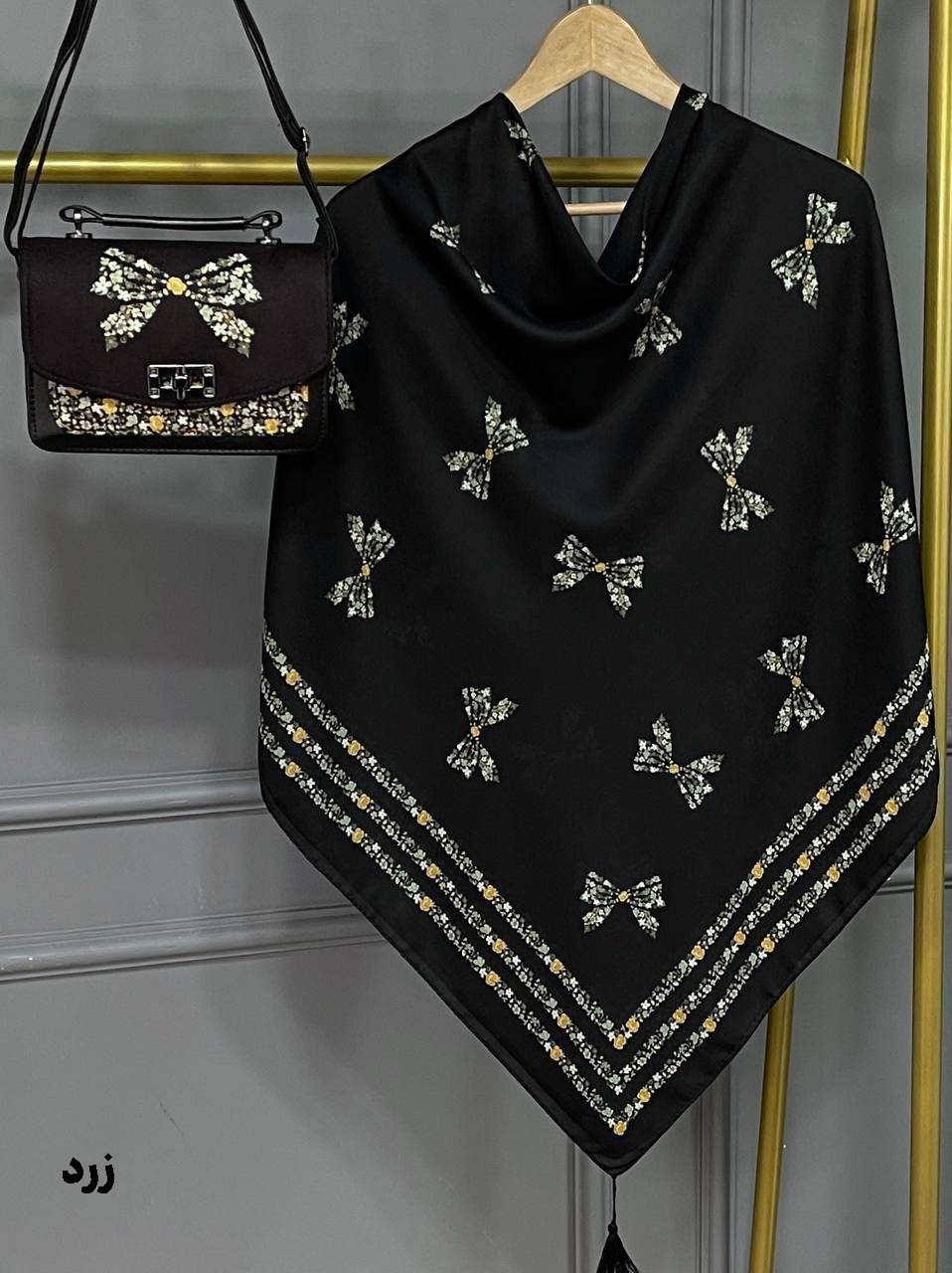 ست کیف و روسری پاپیون روز🎀🪷 کد 22205 ماه