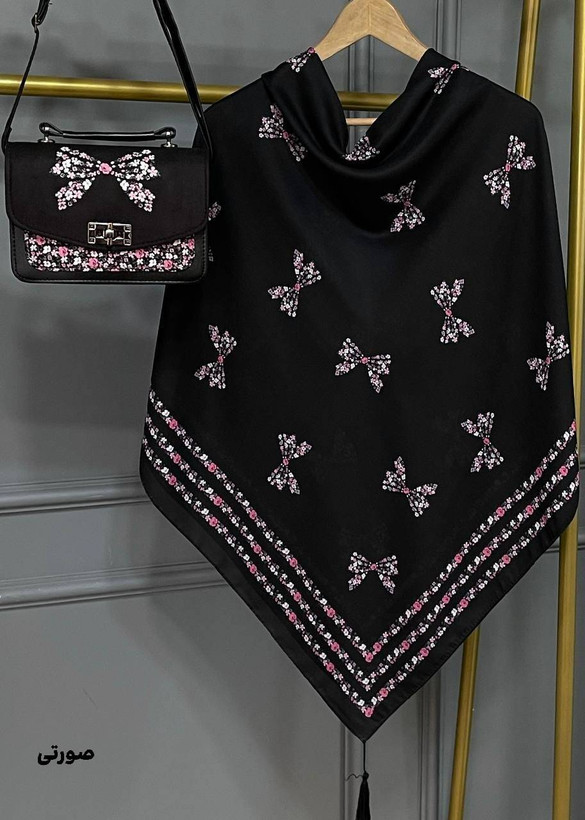 ست کیف و روسری پاپیون روز🎀🪷 کد 22205 ماه