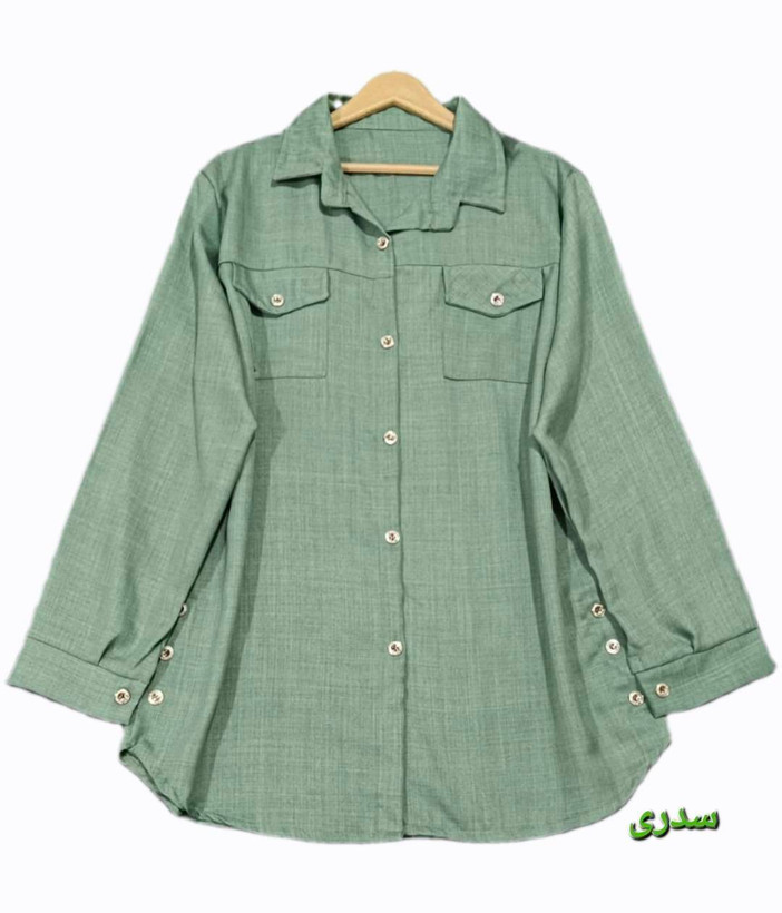 شومیز مانتویی بغل دکمه فرخنده🥰🎀کد 241 شیک و مد