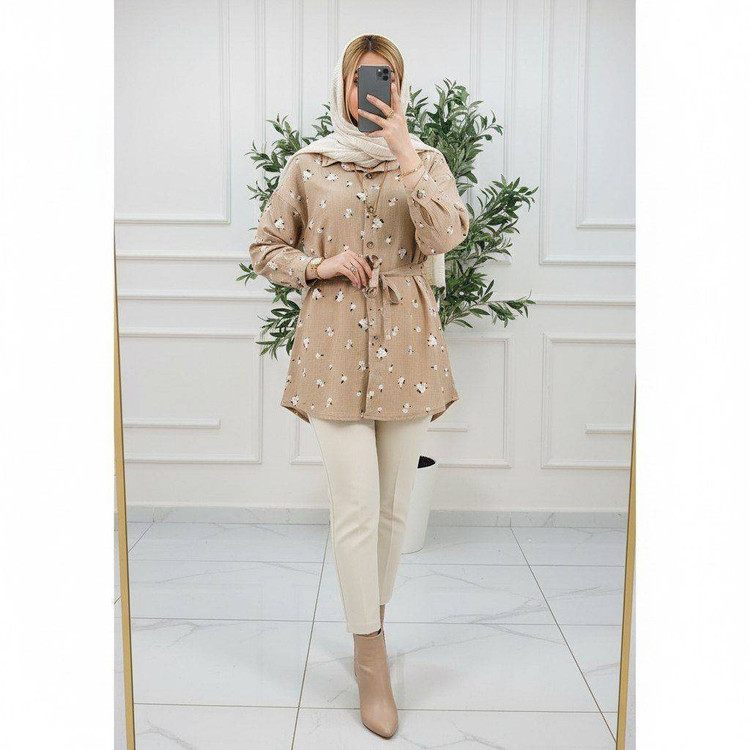 شومیز مانتویی گل گچی🎀💐کد 508 شانی