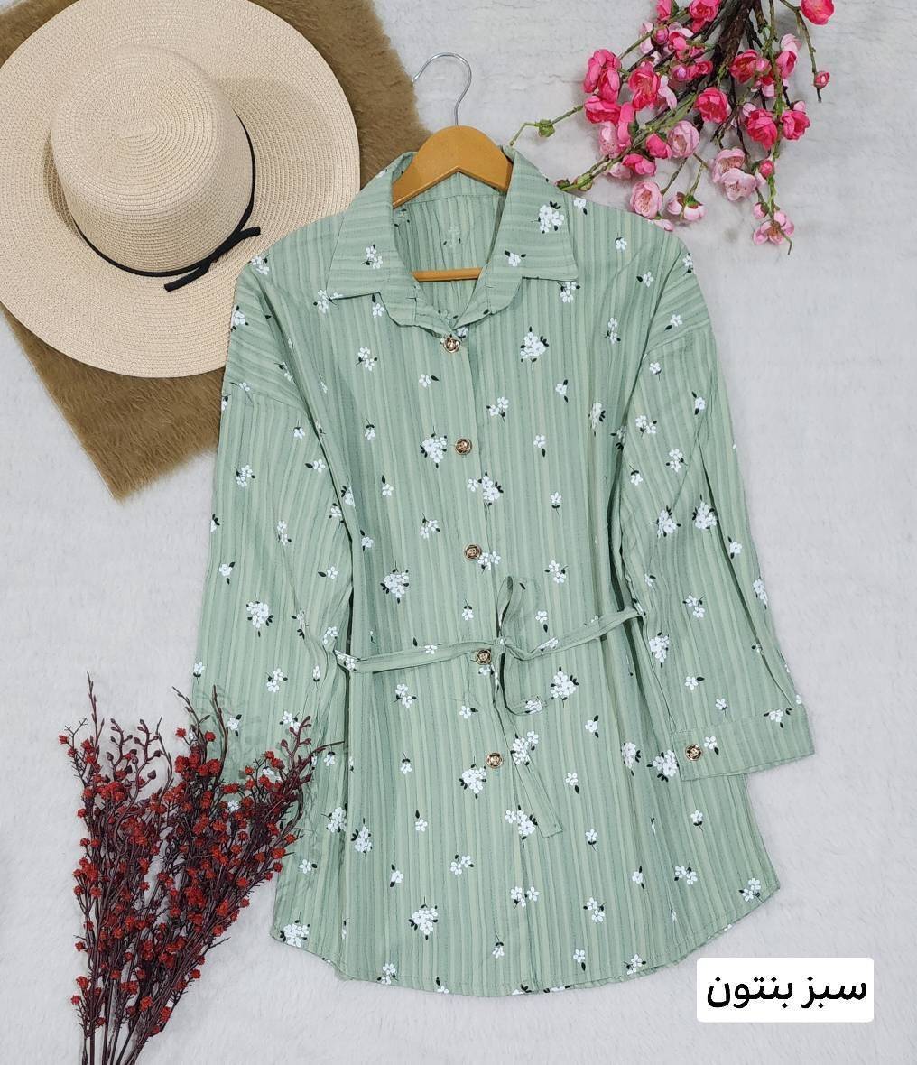 شومیز مانتویی گل گچی🎀💐کد 508 شانی