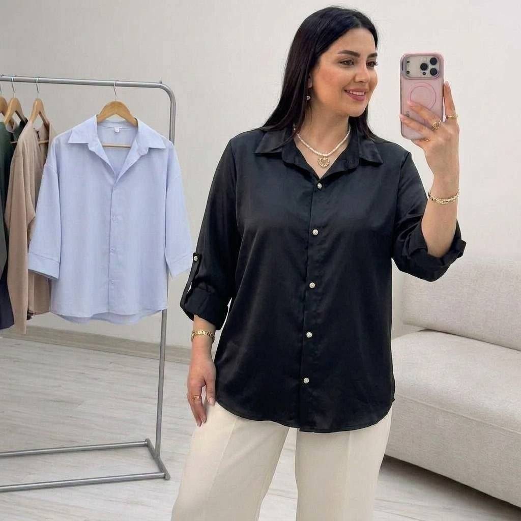 شومیز ساتن لوکس مهیا 🥰🫀شهرزاد