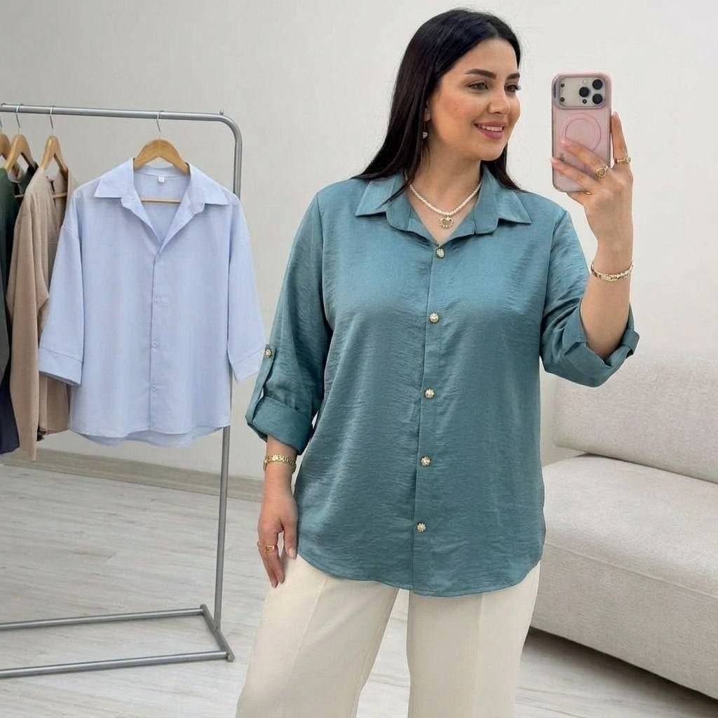 شومیز ساتن لوکس مهیا 🥰🫀شهرزاد