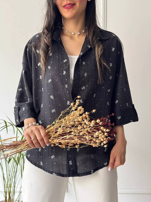 شومیز شیشه ای چنل در رنگبندی 🤩🤩کد۲۲۳۷۵ ستشو