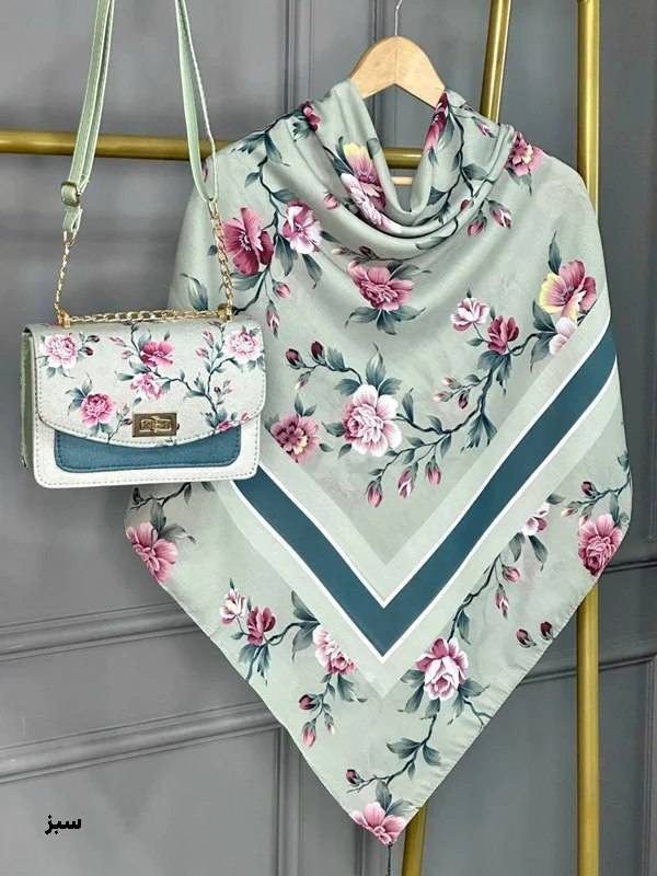 ست کیف و روسری گلفام ❤️🎀کد22386 ماه