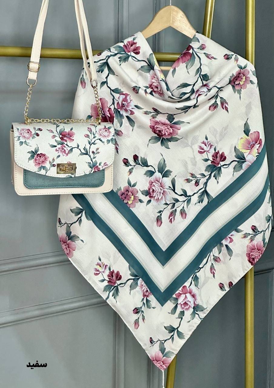 ست کیف و روسری گلفام ❤️🎀کد22386 ماه