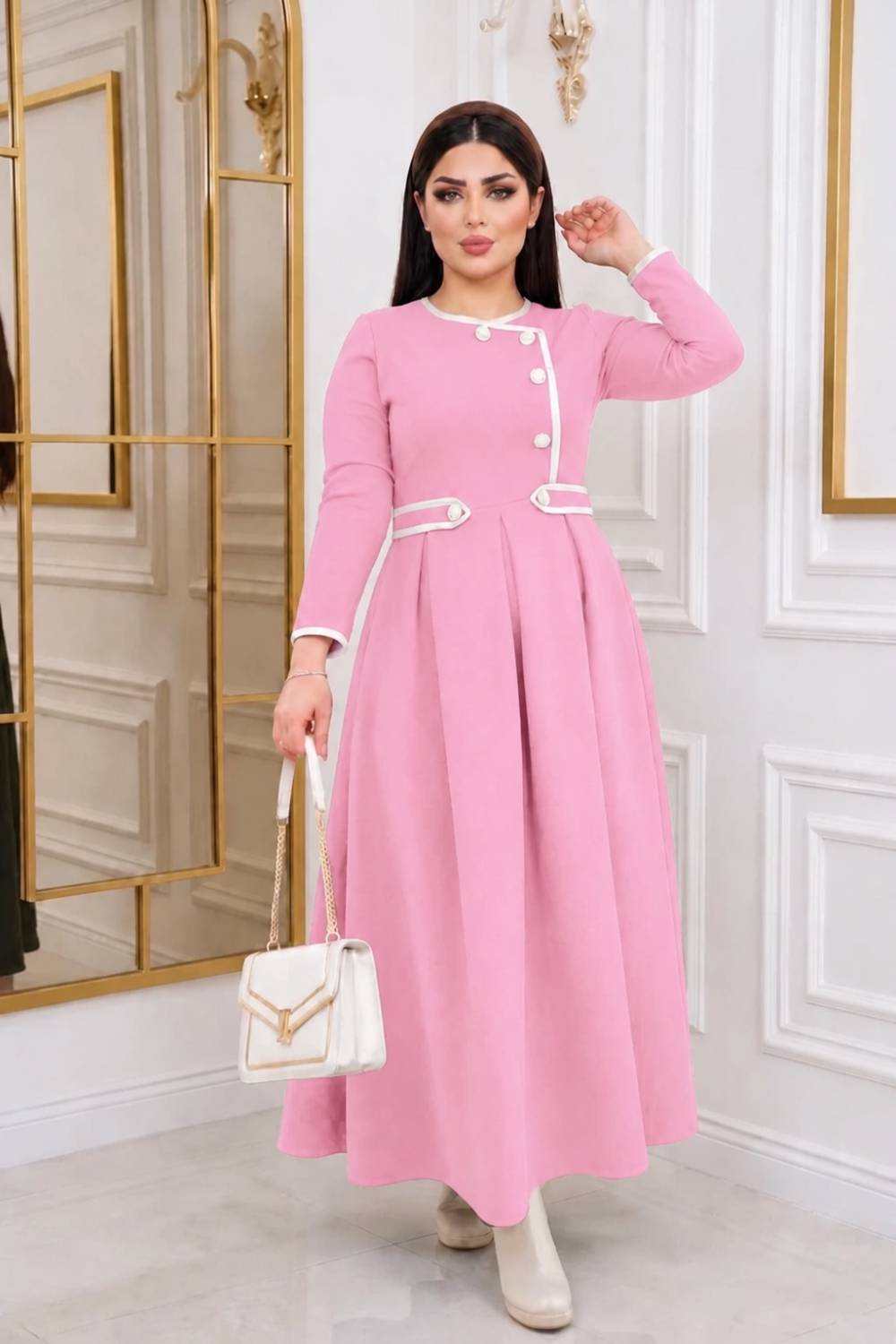 پیراهن بلند آذین جنس مازراتی😎✅♥کد 20951 ناز