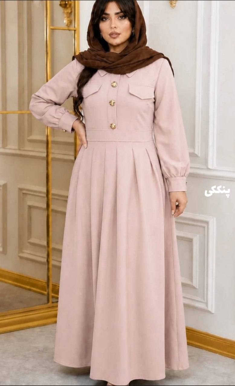 پیراهن بلند دکمه دار ساره با جنس درجه یک😍👌🏻✅کد 15829 ناز