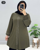 تونیک یقه گرد وسط پیله نگین دار😍♥کد 425 حدیث