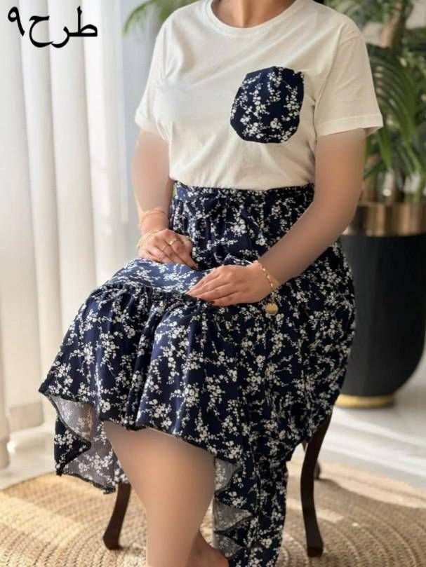 تیشرت و دامن درجه یک تمام نخ 🌈💞۲۲۴۳۱ نفیس