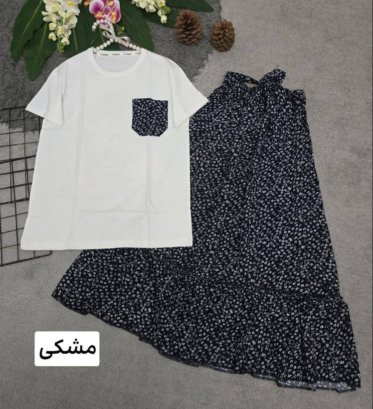 تیشرت و دامن درجه یک تمام نخ 🌈💞۲۲۴۳۱ نفیس