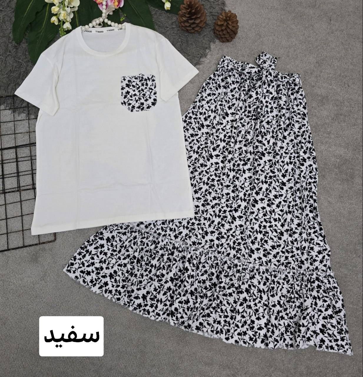 تیشرت و دامن درجه یک تمام نخ 🌈💞۲۲۴۳۱ نفیس