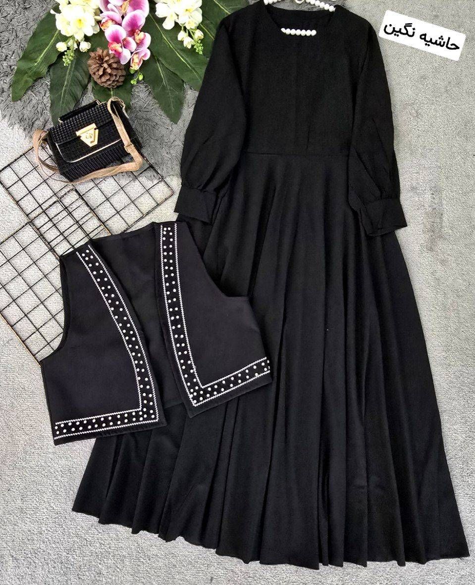 پیراهن پر چین و جلیغه با تن پوش شیک🌈🎀💞۱۵۷۵۲ نفیس