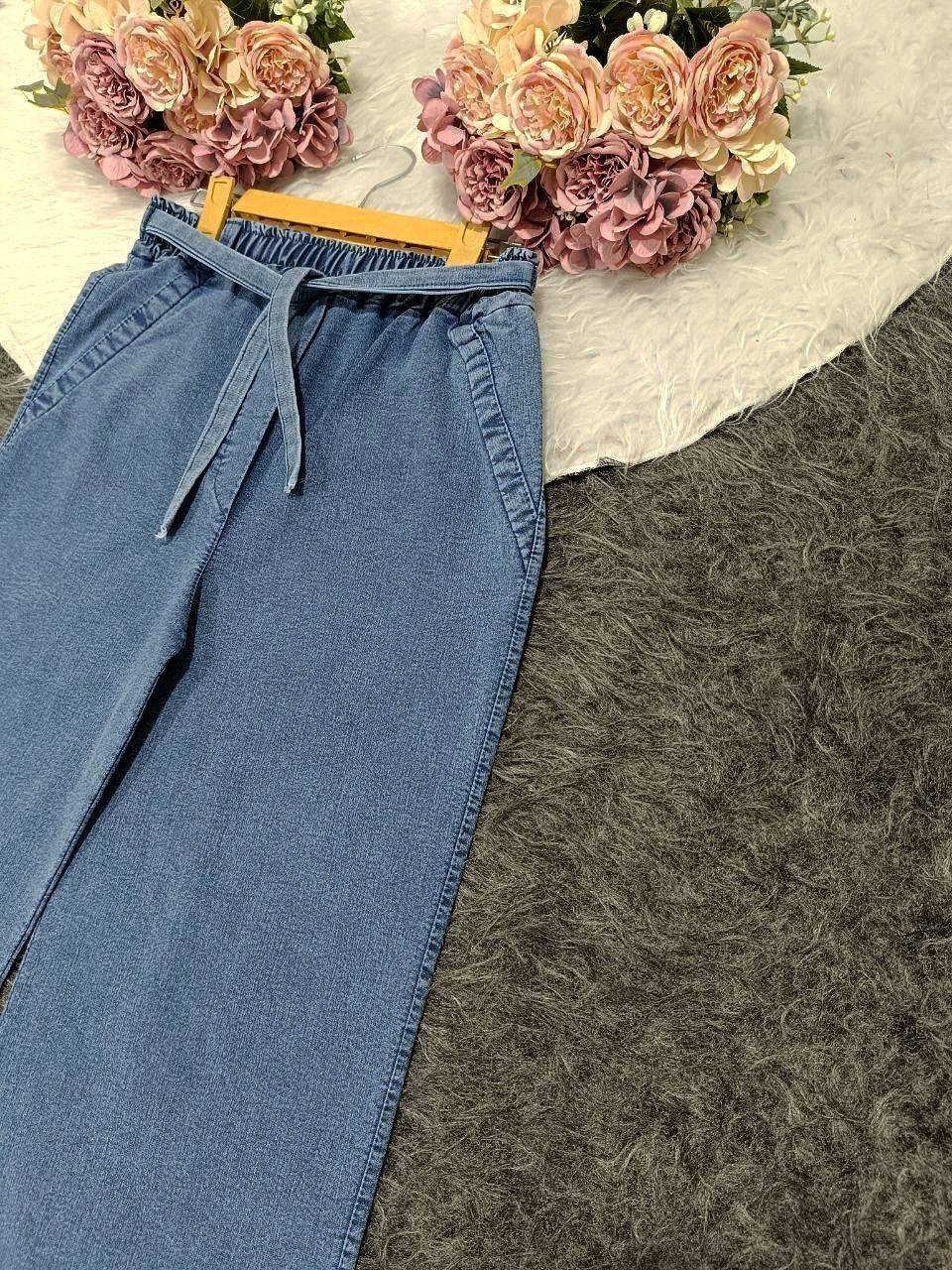 شلوار بگ جین ۱۲۲ نیل طرح جین گرم بالا 🎀🎀کد۳۱۹۳ لیدی