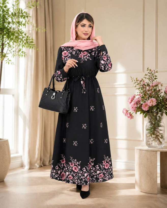 پیراهن بلند یقه چین گلشیفته🥰♥🌹کد 468 حدیث