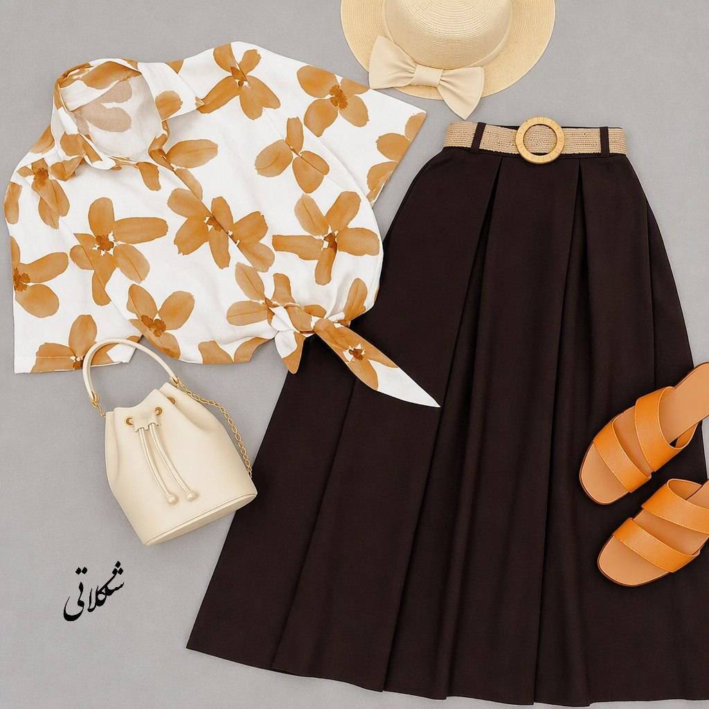 شومیز دامن آفتابگردون در رنگبندی🥰♥🌹کد 8232 طاها