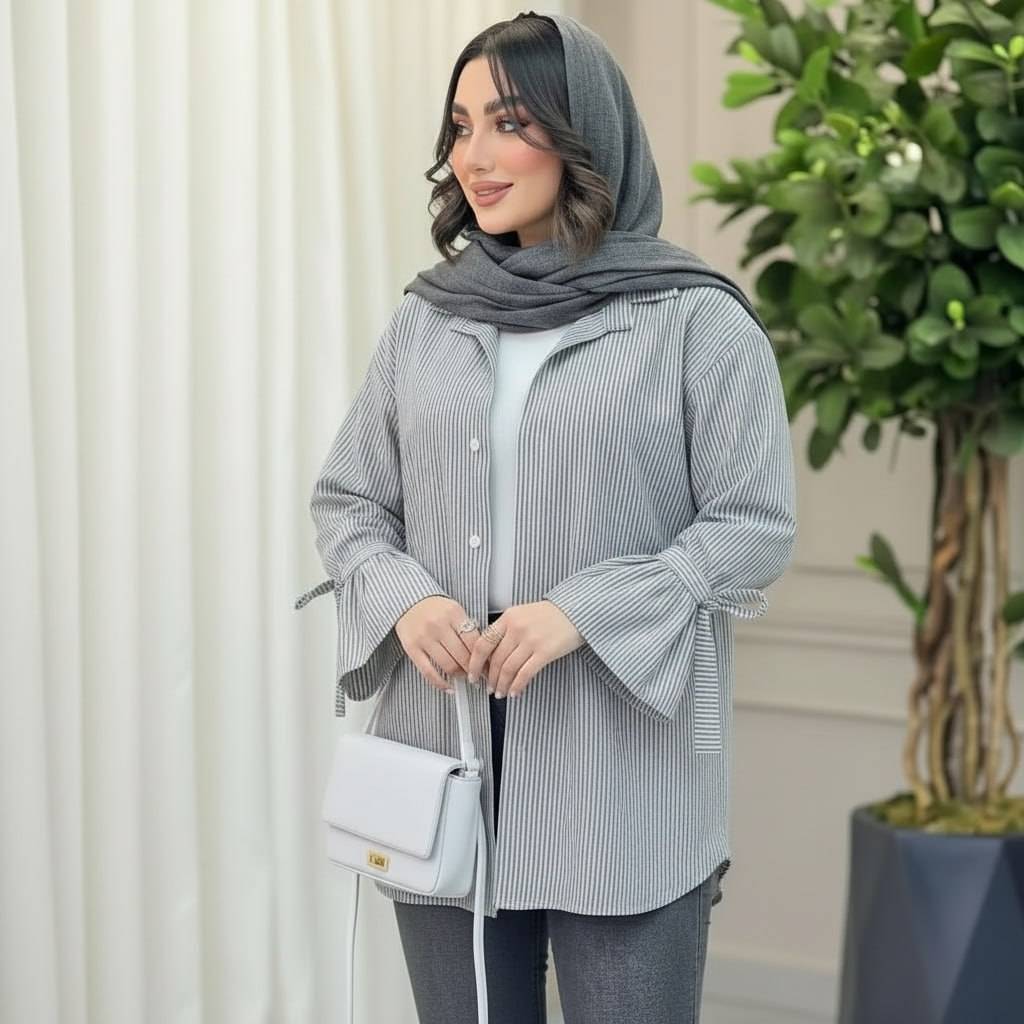 شومیز پاپیونی 🎀❤️کد22551 ماه