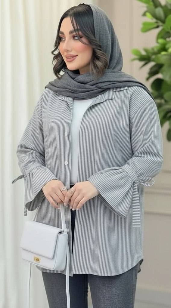شومیز پاپیونی 🎀❤️کد22551 ماه